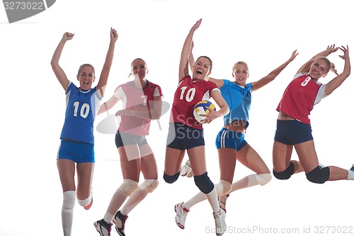 Image of volleyball  woman group