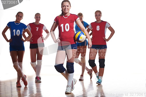 Image of volleyball  woman group