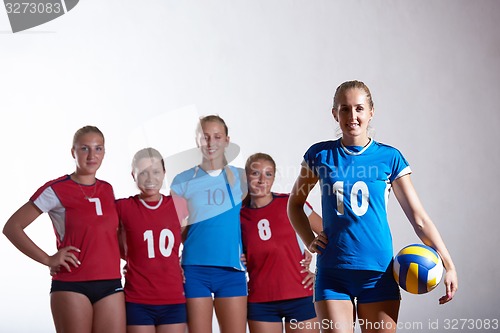 Image of volleyball  woman group