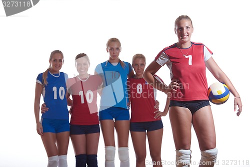 Image of volleyball  woman group