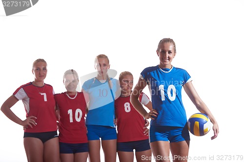 Image of volleyball  woman group