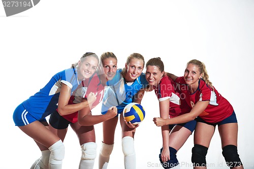 Image of volleyball  woman group