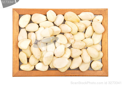 Image of Blanched almonds at plate