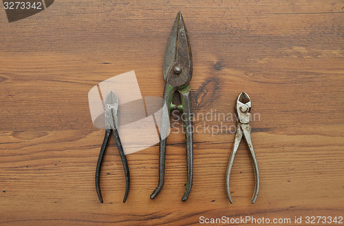 Image of Pair of snips and diagonal pliers