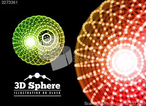 Image of Abstract sphere from connected dots with lines