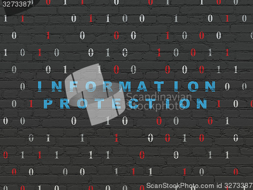 Image of Protection concept: Information Protection on wall background