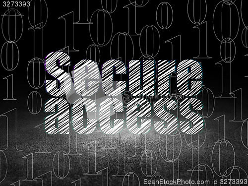 Image of Protection concept: Secure Access in grunge dark room