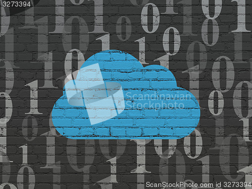 Image of Cloud technology concept: Cloud on wall background