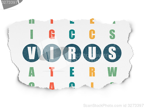 Image of Privacy concept: word Virus in solving Crossword Puzzle