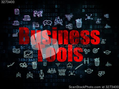 Image of Finance concept: Business Tools on Digital background