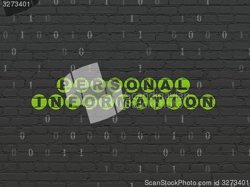 Image of Protection concept: Personal Information on wall background