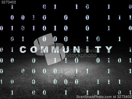 Image of Social media concept: Community in grunge dark room