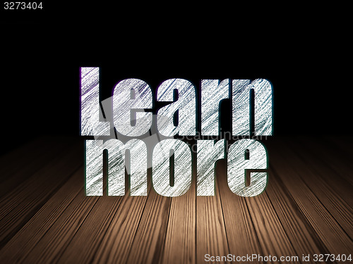 Image of Education concept: Learn More in grunge dark room