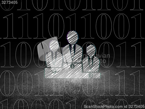 Image of Finance concept: Business Team in grunge dark room