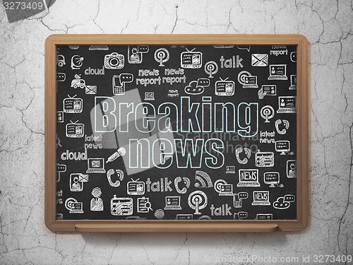 Image of News concept: Breaking News on School Board background