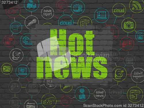 Image of News concept: Hot News on wall background