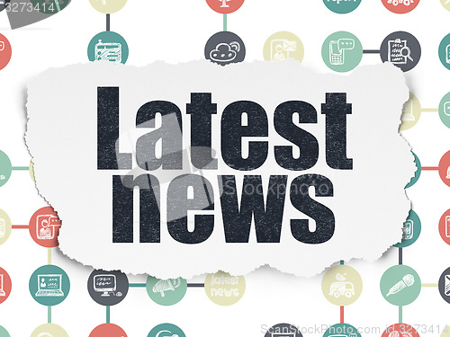Image of News concept: Latest News on Torn Paper background