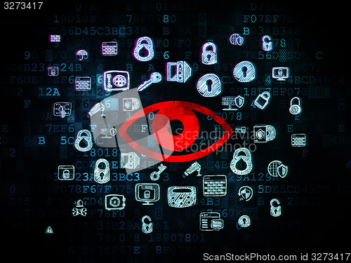 Image of Safety concept: Eye on Digital background