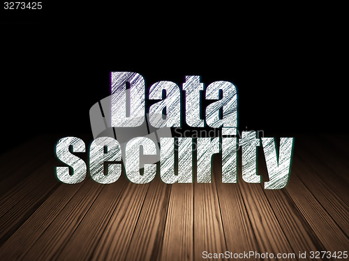 Image of Protection concept: Data Security in grunge dark room