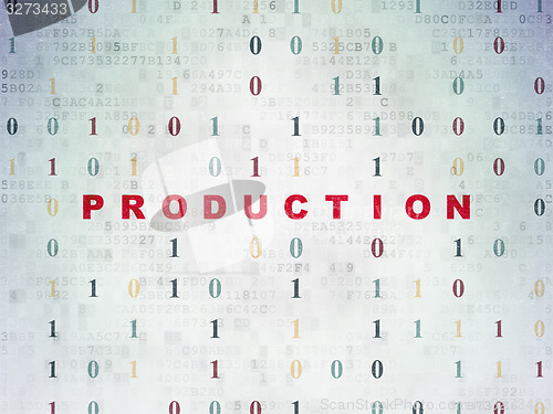 Image of Finance concept: Production on Digital Paper background