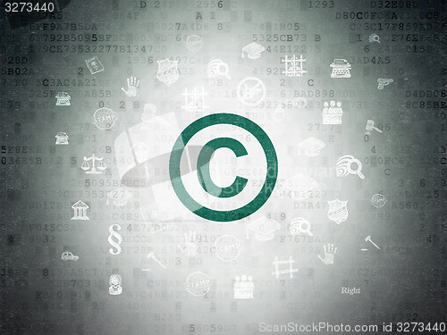 Image of Law concept: Copyright on Digital Paper background