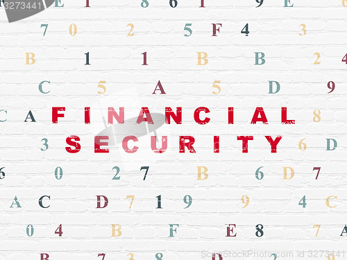 Image of Safety concept: Financial Security on wall background