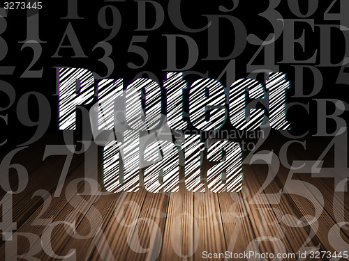 Image of Security concept: Protect Data in grunge dark room
