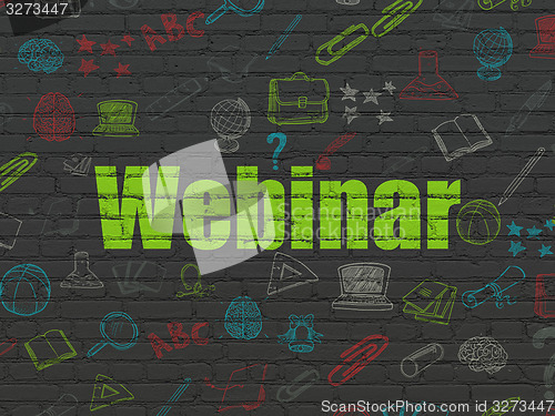 Image of Learning concept: Webinar on wall background