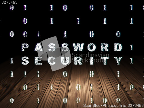 Image of Protection concept: Password Security in grunge dark room
