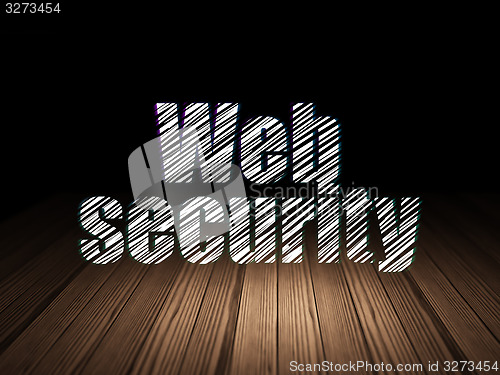 Image of Web design concept: Web Security in grunge dark room