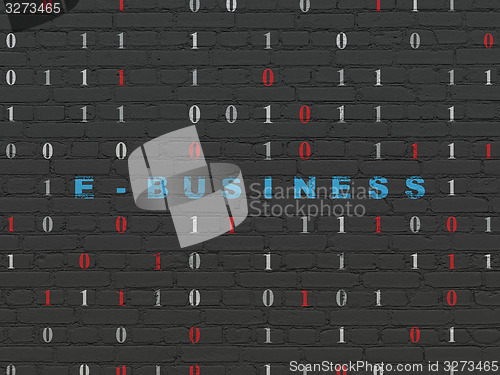 Image of Finance concept: E-business on wall background
