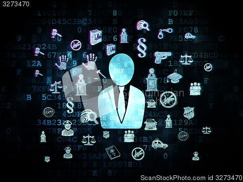 Image of Law concept: Business Man on Digital background