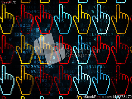 Image of Advertising concept: Mouse Cursor icons on Digital background