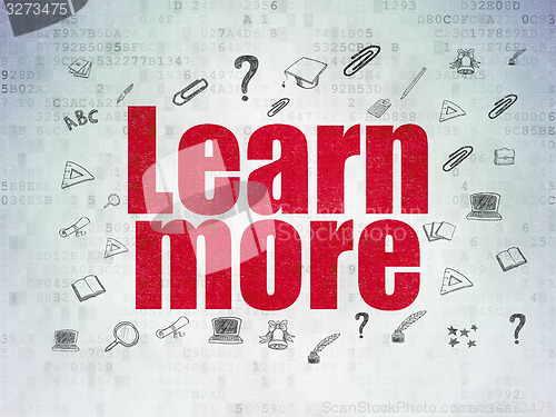 Image of Learning concept: Learn More on Digital Paper background