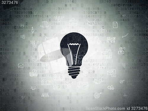 Image of Business concept: Light Bulb on Digital Paper background