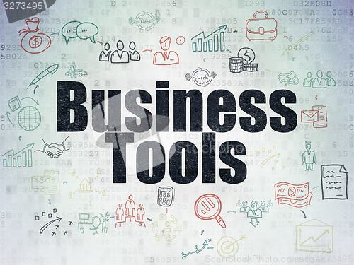 Image of Business concept: Business Tools on Digital Paper background