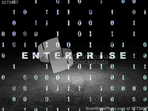 Image of Business concept: Enterprise in grunge dark room