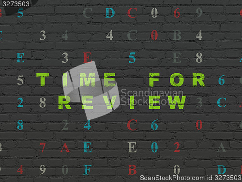 Image of Timeline concept: Time for Review on wall background