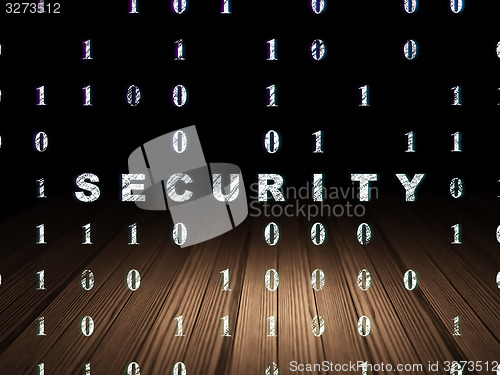 Image of Protection concept: Security in grunge dark room