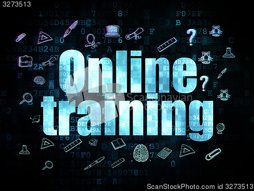Image of Studying concept: Online Training on Digital background