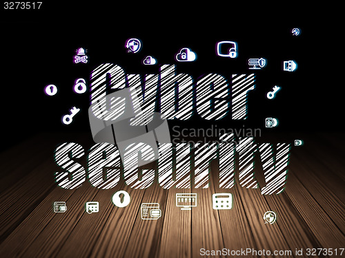 Image of Privacy concept: Cyber Security in grunge dark room