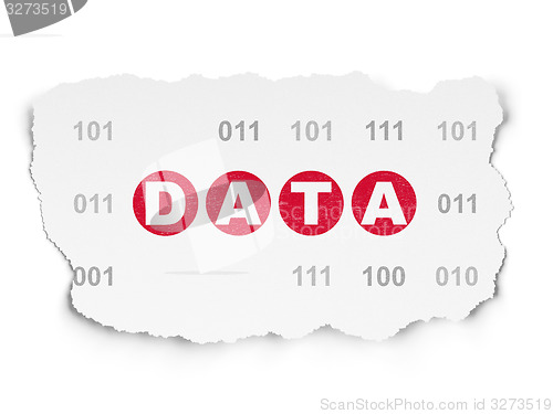 Image of Information concept: Data on Torn Paper background