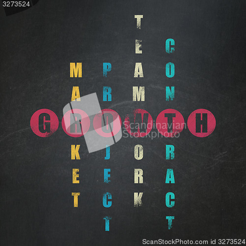 Image of Finance concept: word Growth in solving Crossword Puzzle