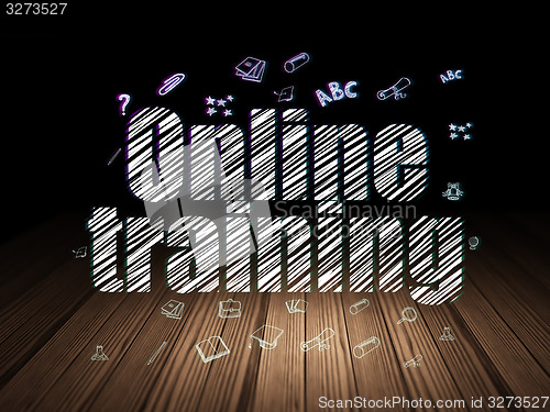 Image of Learning concept: Online Training in grunge dark room