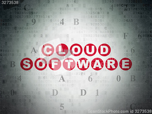 Image of Cloud computing concept: Cloud Software on Digital Paper background