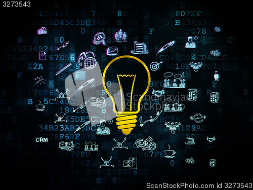 Image of Business concept: Light Bulb on Digital background