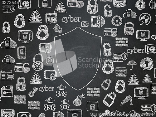 Image of Security concept: Shield on School Board background