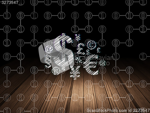 Image of Business concept: Finance Symbol in grunge dark room