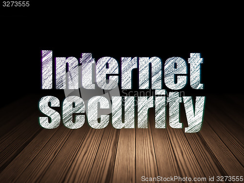 Image of Privacy concept: Internet Security in grunge dark room