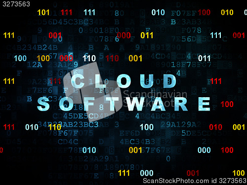Image of Cloud technology concept: Cloud Software on Digital background